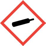 25 Varningsskylt för gasflaska (faropiktogram för gas under tryck 13 ) med tilläggstexten Gasflaskor förs i säkerhet vid brandfara. 2.6.
