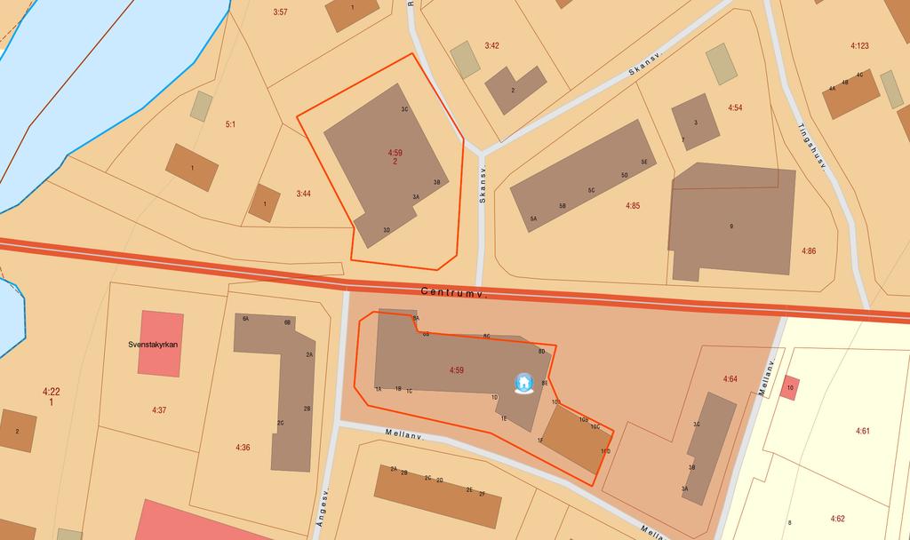 16 Projektbeskrivning Bergsviken 4:59 Fastigheten och dess läge Fastigheten Bergsviken 4:59 är belägen i de centrala delarna av Svenstavik, och utgör med sina verksamheter en betydande del av ortens