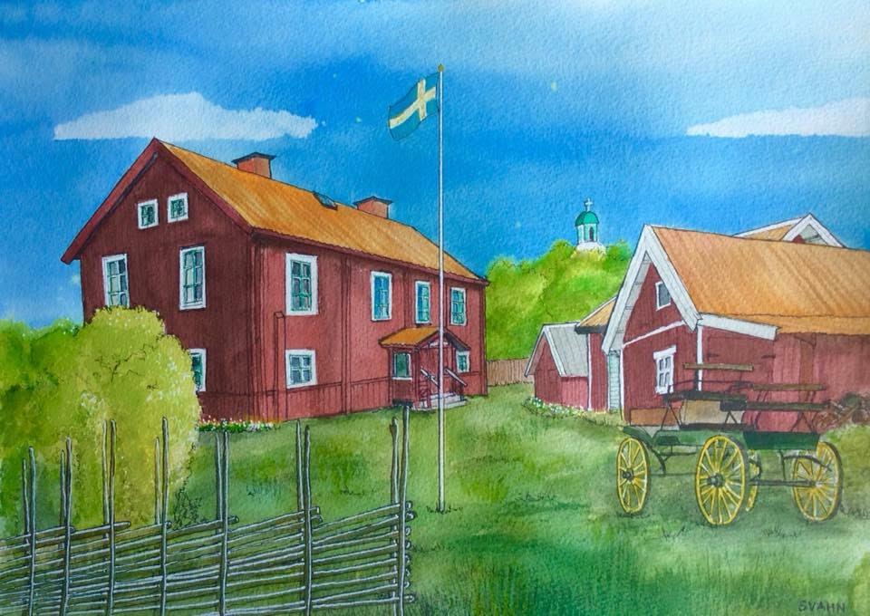 Inledningsvis undrade jag hur hon hanterat de vinklar hon pratat om, fick inte riktigt till det, men jag insåg snabbt att hon med konstnärens rätt flyttat om lite bland motiven och fått med det mesta