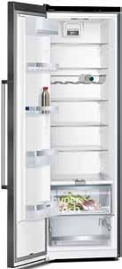 med nofrost, bredd 60 cm iq500, blacksteel 5 frysbackar, varav 2 bigbox LED-belysning lyser upp skåpets innehåll icetwister alltid is tillgängligt Omhängningsbar