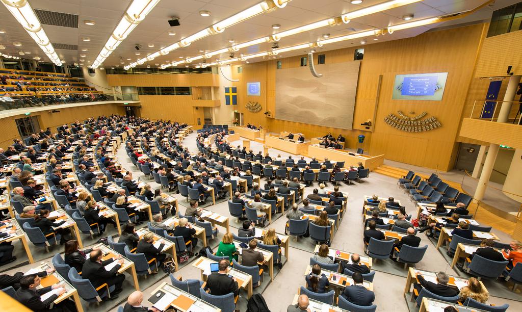 Att besluta om statsbudgeten är också en viktig uppgift. Regeringen lägger varje år fram ett förslag till budget för hela Sverige. För att den budgeten ska gälla måste riksdagen säga ja.