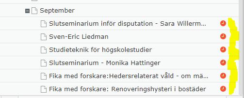 Viktigt att ange start- och sluttid annars försvinner kalenderposten dagen innan själva händelsen äger rum! Sluttid: Klicka i slutdag och tid.