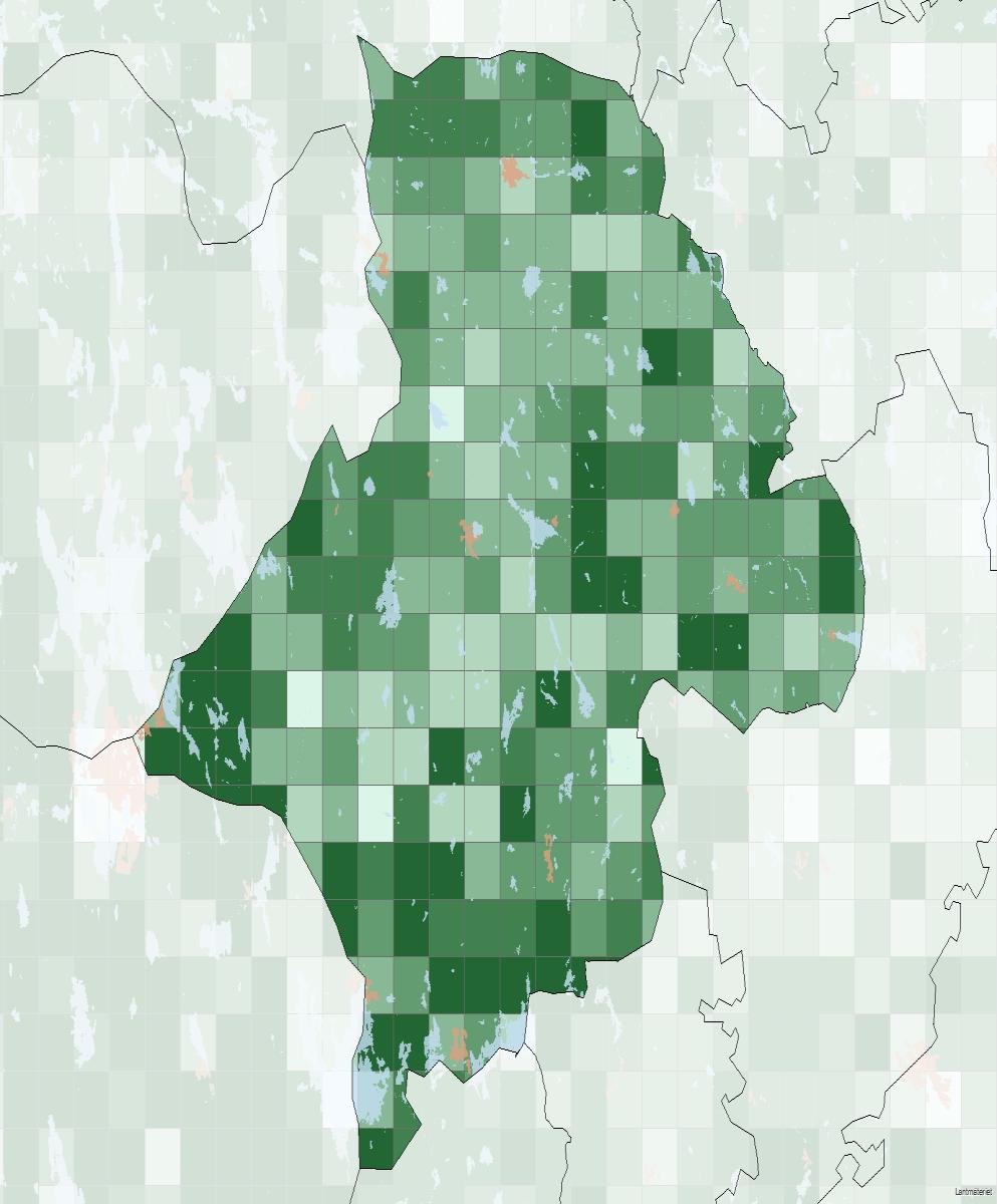 Foderproducerande ungskog i området -rutstorlek 900 ha, av arealen Utveckling av den foderproducerande ungskogsarealen (hektar) 18000 16000 14000 12000 10000