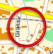 järnvägen Göteborg-Borås. Bild 1: Rödmarkerat områden visar undersökningsområde, översiktlig utbredning. Kartbild från www.hitta.se L:\5320\10192742\3_Dokument\36_PM_Rapport\MUR\MUR Viared 8.40.