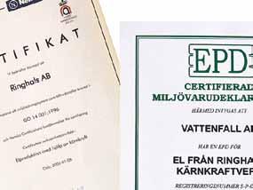 Ansvarsfullt miljöarbete Säkerhets- och miljöfrågor är centrala för Ringhals.