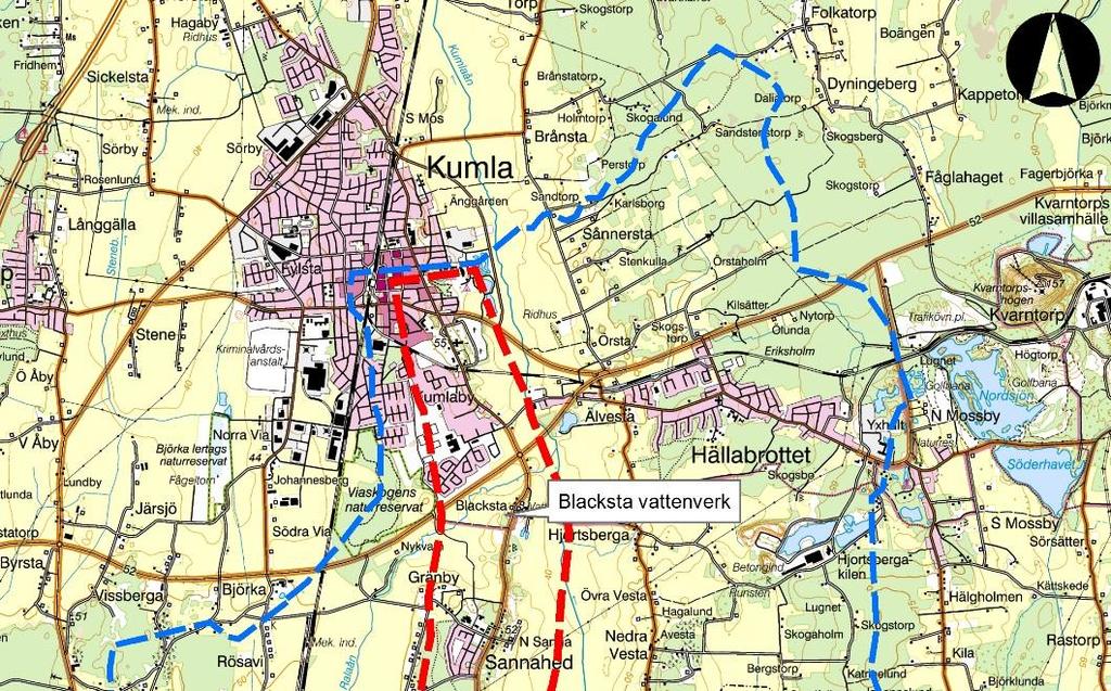 Grundvatten Tillrinningsområde - Minst 600-800 m i sidled - Grunda leror (Let) -