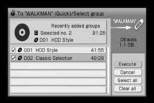 Överföra ~ Överföra spår till en WALKMAN ~ Obs! Med nedanstående procedur kan det hända att du inte kan överföra spår för vissa WALKMAN -modeller.