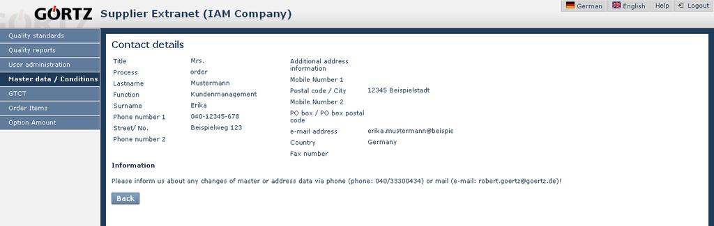 Simply click on the magnifying glass to see a contact s details.