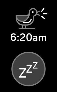 För att snooza alarmet i 9 minuter klickar du på ZZZ-ikonen.