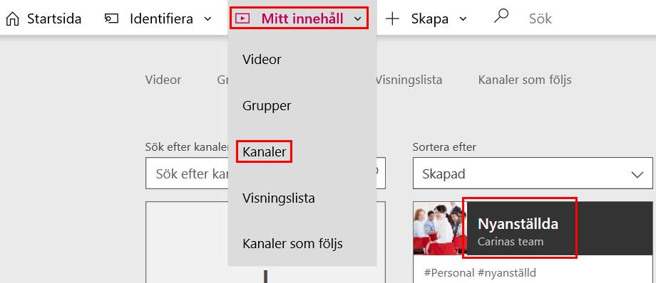 Ladda upp videofilmer till kanal 1.