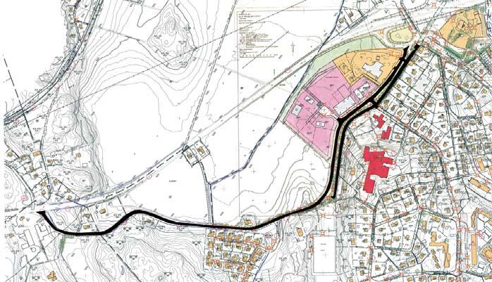 Bilden visar Parallellväg till E22. PLANDATA Läge och areal Markägoförhållanden Planområdet är beläget i Nättraby ca 15 km väster om Karlskrona centrum.