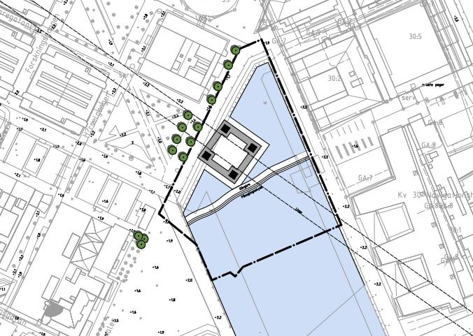 Placering av torn B (illustration till detaljplan, samrådshandling) För mer ingående beskrivning av detaljplanerna se respektive planbeskrivning. 5 MILJÖKONSEKVENSER 5.1 
