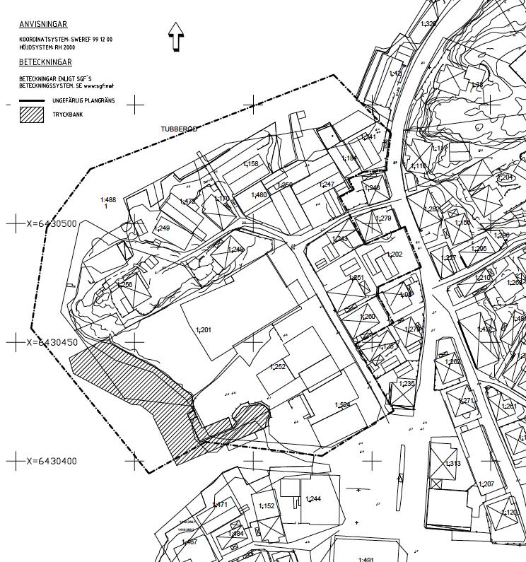 MÖJLIGA ÅTGÄRDER Fig 28. Placering av föreslagen tryckbank (scraferad yta). 5.
