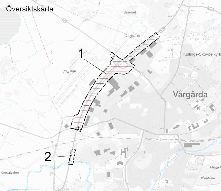5(22) Plandata Planområdet är beläget utmed en sträcka av E20 som går väster om Vårgårda tätort. Planområdet är uppdelat i två delar.
