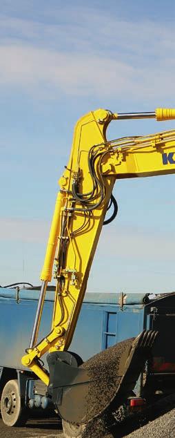 Kraftfull och miljövänlig Lågförbrukande ecot3-motor Komatsu SAA6D107E-1-motorn erbjuder stort vridmoment, bättre prestation vid låg hastighet och liten