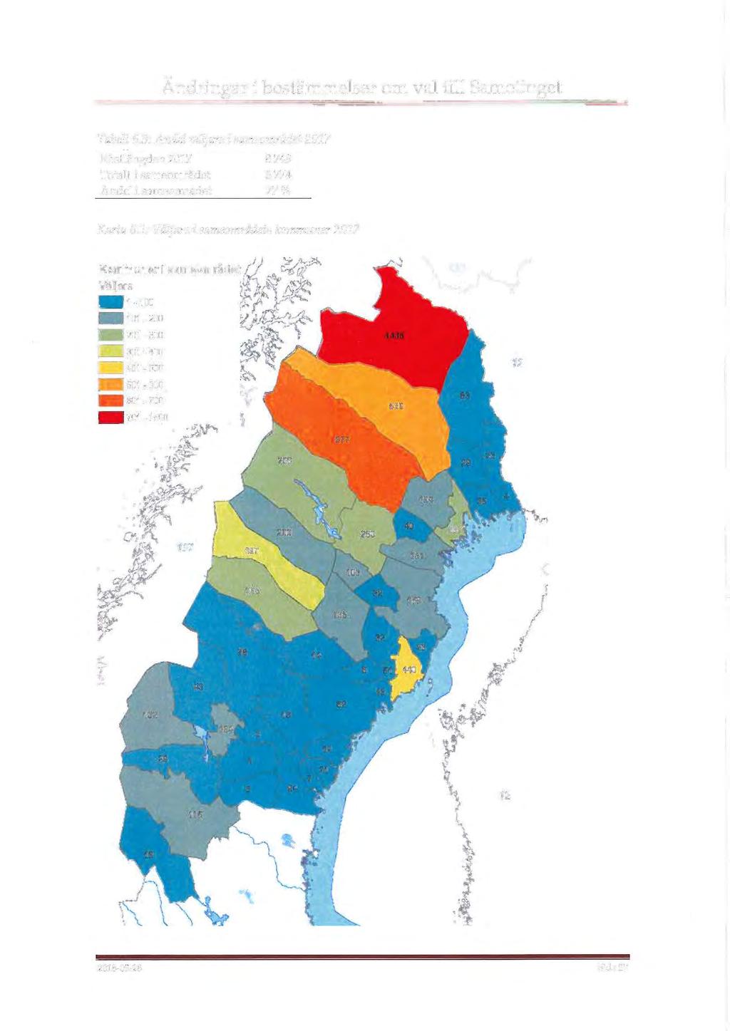 Ändringar i bestämmelser om val till Sametinget Tabell 6.