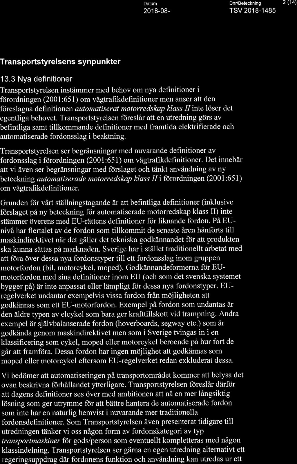 klass II inte löser det egentliga behovet.