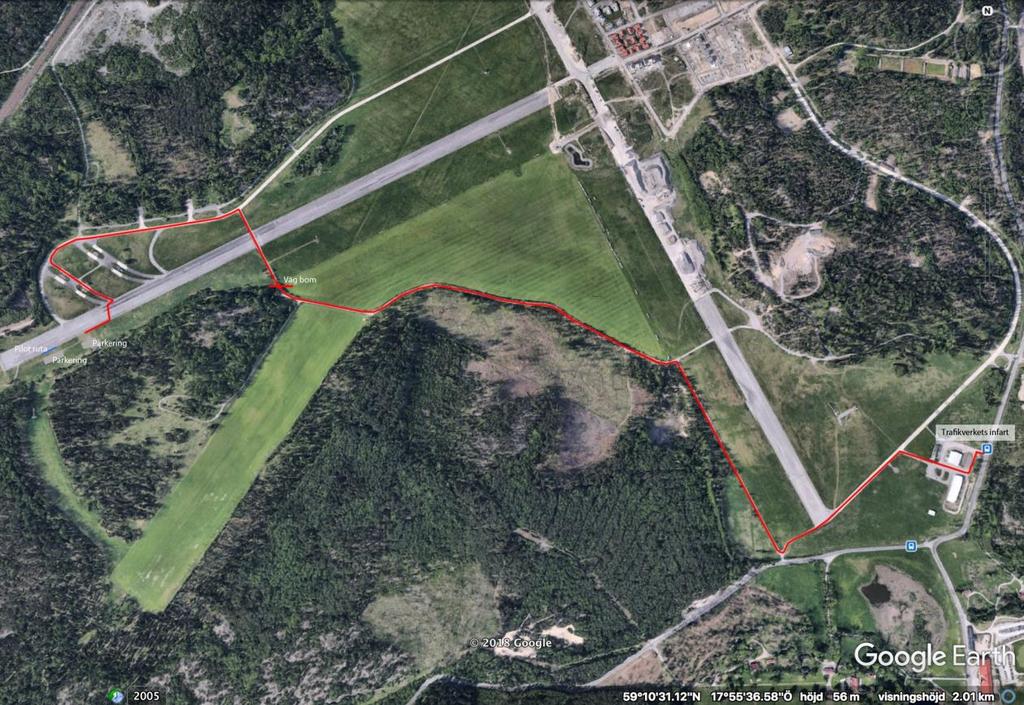 Bilaga 1 - Infartsväg, översikt Vår infart till Tullingefältet är via Trafikverkets grind.
