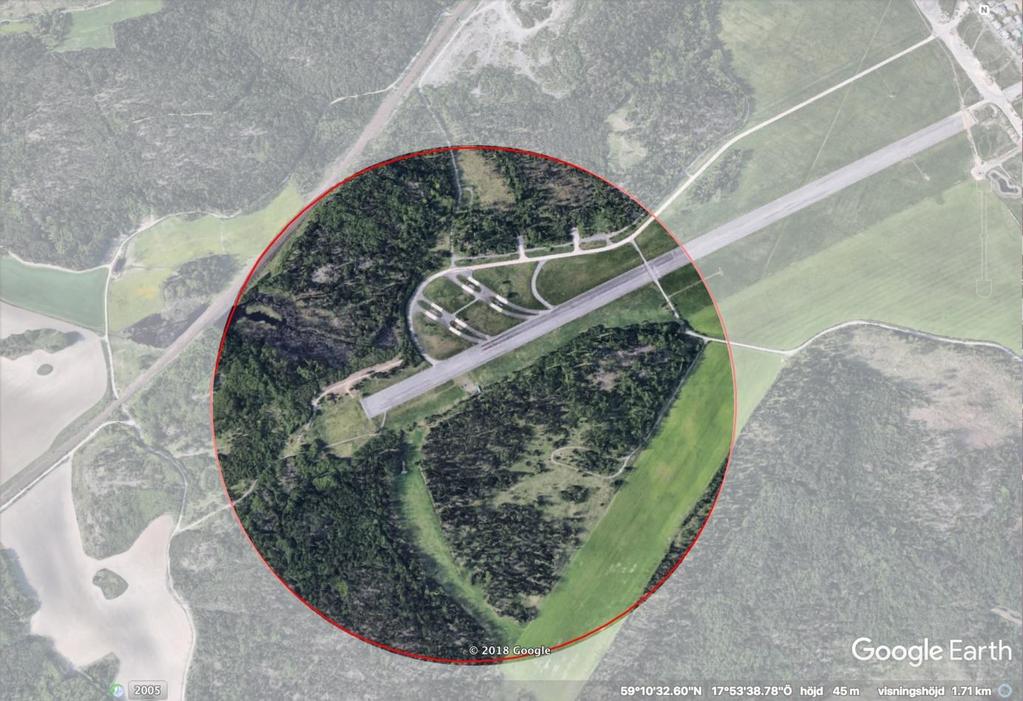 Bilaga 2 - Flygområde en cirkel med radien 500 m