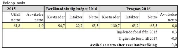 Sid 55 (63) Individ- och familjeomsorg För verksamhetsområdet prognostiseras en budget i balans.