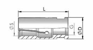 0 För Cucchi stångmagasin Artikel nr Ø D [mm] Thread G Length L [mm] Matarhylsa Ø S min. max. [mm] PB 2 2 M 1 x 1.5 L 65 10.0-26.0 PB 29 29 M 1 x 1.5 L 65 10.0-27.0 PB 30 30 M 1 x 1.5 L 65 10.0-2.0 PB 35 35 M 1 x 1.