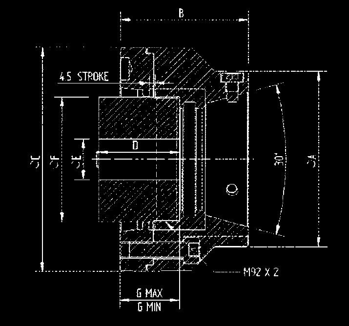 Kitagawa spännhylschuck DHP Spännhylschuck med genomgång avsedd för system Hainbuch spännhylsa.