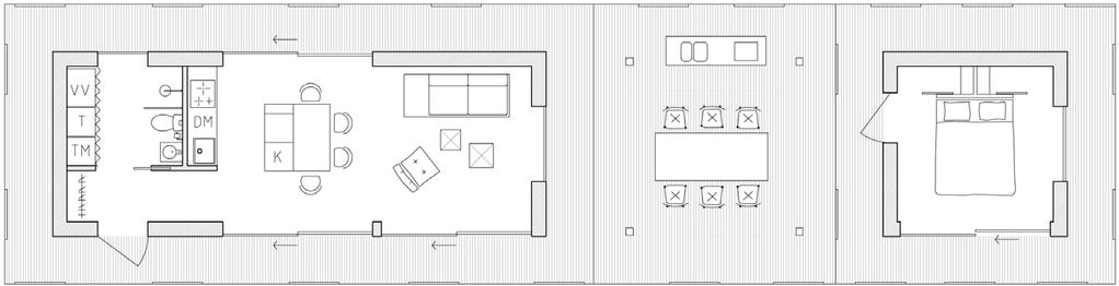 Arkitektritade hus som kan växa med dig HUS MED FRIGGEBOD OCH UTEPLATS: H40+H15+U15 2 329 CM 1 030 CM 500 CM 387 CM 587 CM 387 CM H15 387 x 387 cm HALL 150 x 100 cm TOALETT 140 x 200 cm KÖK OCH
