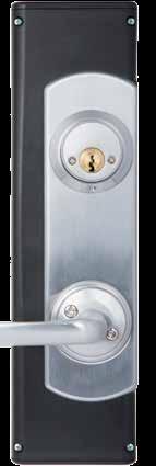 Systemöversikt Dörrens utsida LED-signalerna informerar om låsets aktuella status. Låset går alltid att använda med nyckel. Knappsats där koder anges. Låsknapp på ovansidan.