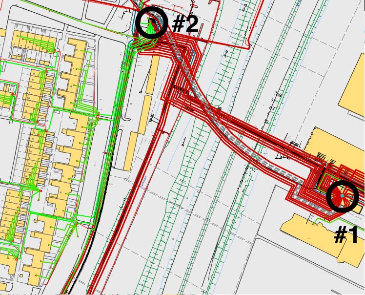 I Figur 2 visas en K-station, nätstation och anknutna kunder. K-stationen matar flera nätstationer, men på bilden visas bara en 10 kv-koppling till en nätstation.