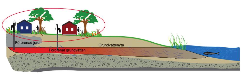 exponeringstider som motsvarar känslig markanvändning, oberoende av om markanvändningen inom det förorenade området motsvarar känslig markanvändning eller mindre känslig markanvändning. Figur 4.1.