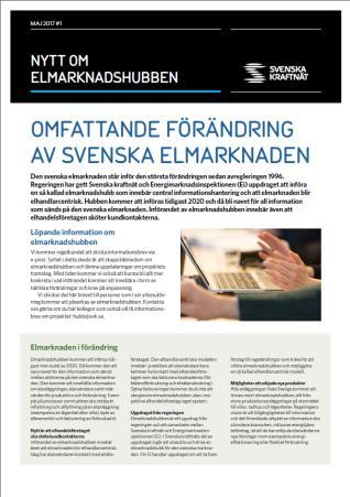 Funktionsbeskrivningar Informationsmodell Korsande processer Nytt om elmarknaden Ges ut