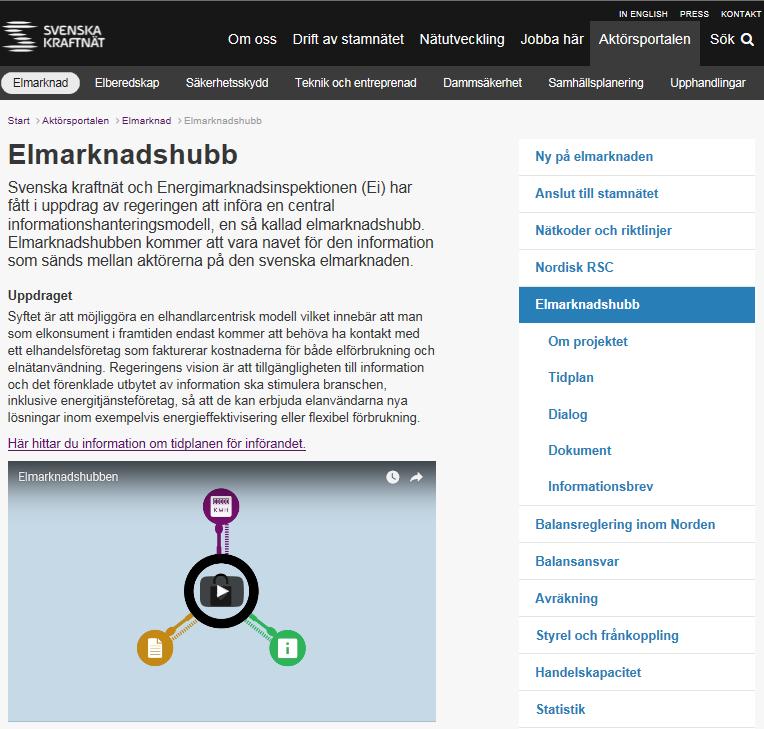 2017-09-14 Ediels Teknikgrupp 16 Projekthemsidan är den centrala hubben för information Projektets hemsida svk.