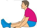 Böj dig lätt framåt och känn att du får stretch i baksida ben i ca 10 20 sekunder. 3. OBSS: Vanligt el: Knät ska inte vara böjt. 1. Sätt dig ner med båda benen utsträcka som visas på bilden. 2. Böj dig lätt framåt och känn att du får stretch i baksida ben i ca 10 20 sekunder.