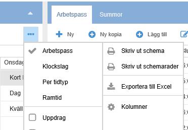 Skriva ut ett schema Direkt till Excel Du kan skriva ut de olika delbilderna i schemat.