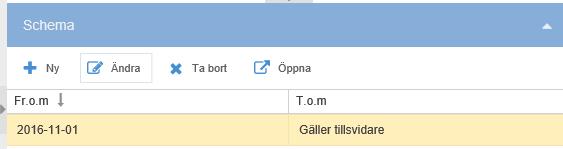 Schemats innehåll För att komma till schemabilden och fylla schemat med innehåll, markerar du aktuellt datum och väljer Öppna 1 2 3 Figur 6 Schemavy 1.