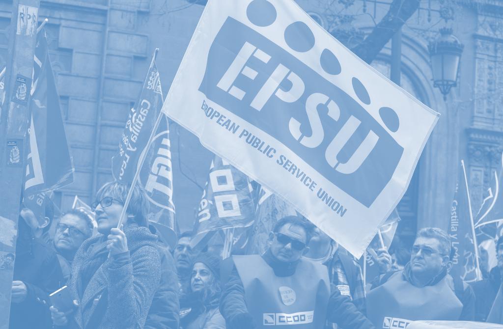 EPSU står för Europeiska federationen för offentliganställdas förbund.