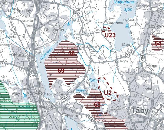 4.2 Naturmiljö och rekreation Inom Väsjöområdet finns inget riksintresse för naturmiljö och rekreation, men området gränsar till två blivande naturreservat, Törnskogen i nordväst och
