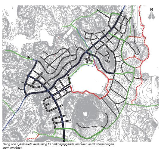 kollektivtrafiklösningen kommer att begränsa utbyggnadsförslagets klimatpåverkan och miljömålet en god bebyggd miljö förväntas uppnås.
