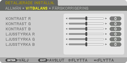Välj först ett förinställt läge från [REFERENS], ställ sedan in [GAMMA-KORRIGERING] och [FÄRGTEMPERATUR]. HÖGT-LJUST... Rekommenderas för användning i väl upplysta rum. PRESENTATION.