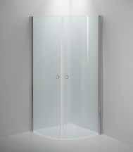 Duschvägg Linc Angel, raka dörrar, blank profil, strimma, 900x900 mm.
