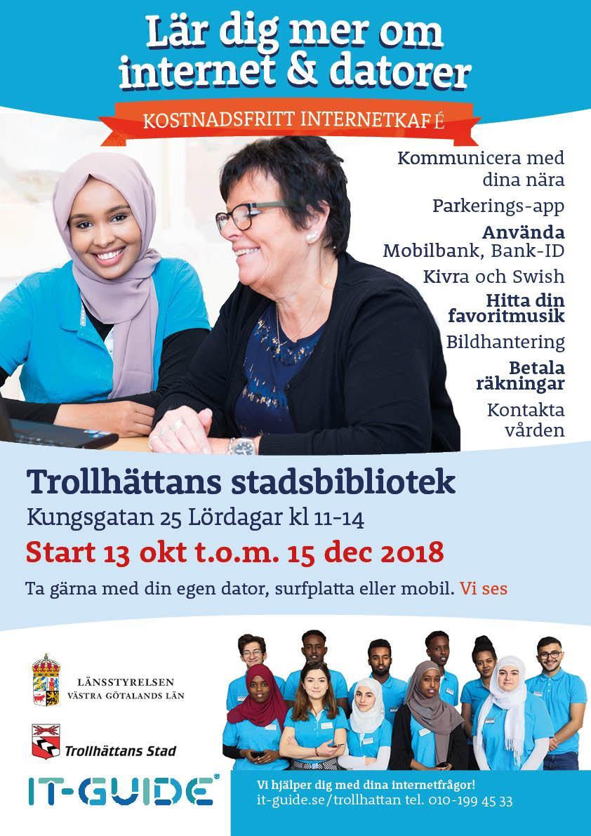 Öppettider på Internetkafe Trollhättans Stadsbibliotek