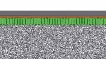 weberfloor 120 reno minst 25 mm alternativt weberfloor 140 nova minst 30 mm. Armeringsnät, weberfloor stålarmeringsnät, alternativt #5 s150 vid ytor större än 10 m². weberfloor 4955 ljudmatta.