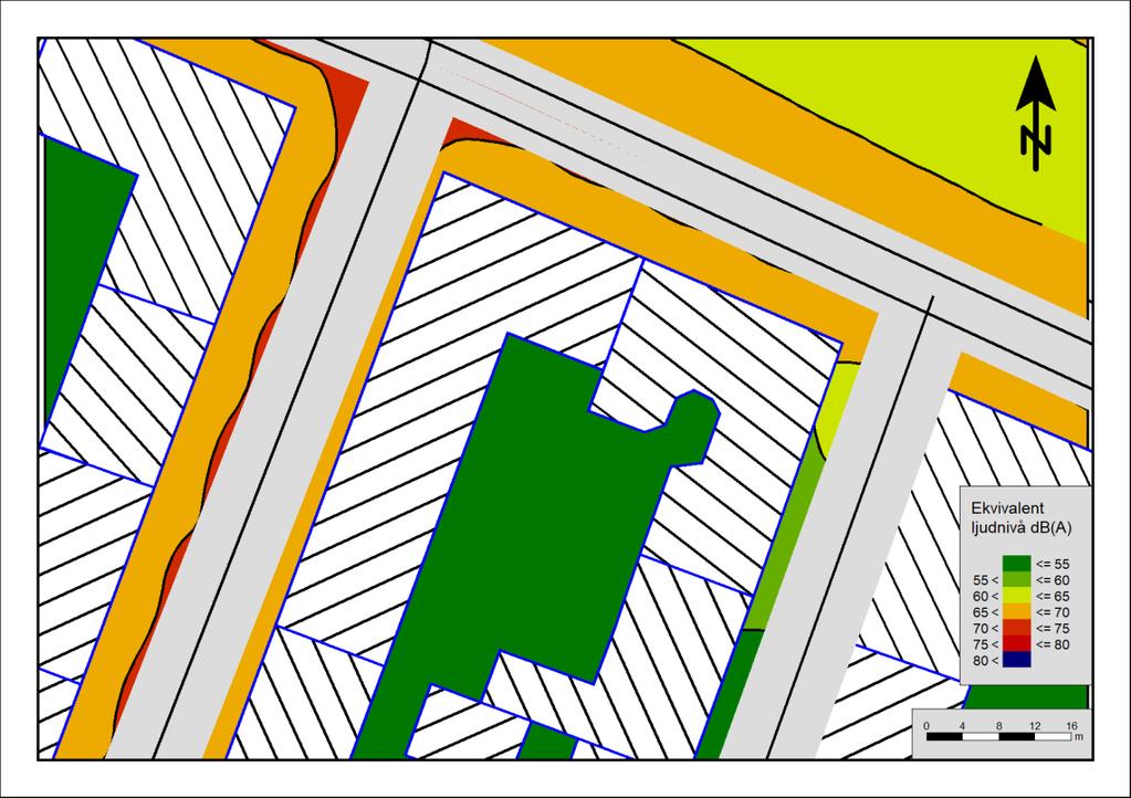 Bullerutbredningskartor Ekvivalent ljudnivå