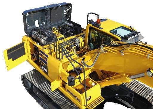 Kontakta din lokala Komatsu återförsäljare för villkor. AdBlue -tank AdBlue -tanken sitter vid den främre trappan så att den är lätt att komma åt.