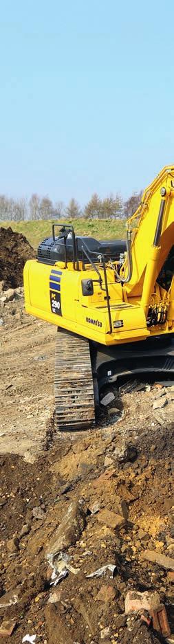 Maximal effektivitet Inbyggd mångsidighet Komatsu PC290LC/NLC-11 är kraftfull och noggrann och utrustad för att effektivt utföra alla uppgifter