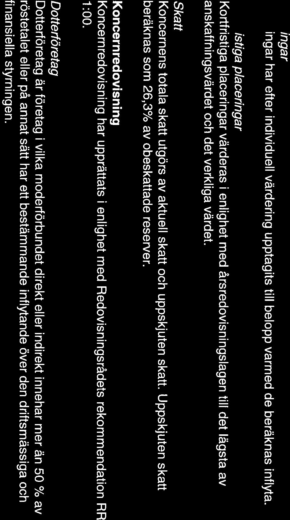 Avskrivningar Avskrivningar enligt plan baseras på ursprungliga anskaffningsvärden minskat med restvärde.