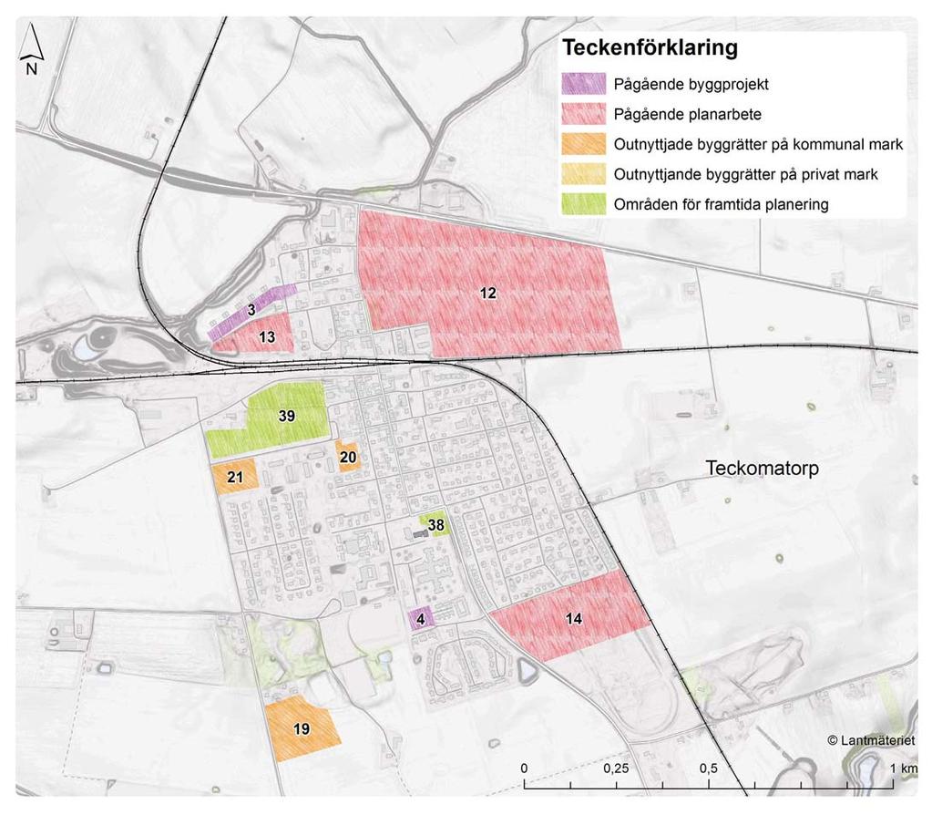Planer för möjliga bostäder i Teckomatorp Figur 75. Planer för möjliga bostäder i Teckomatorp. Källa: Svalövs kommun. Kartlayout: Fredrik Johansson pågår för Teckomatorpsgården.
