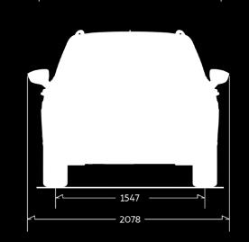 takreling) Hjulbas (mm) 2631 Spårvidd Fram / Bak (mm) 1573 / 1547 Bagageutrymmets kapacitet (l) 485 Bränsletankens volym (l) 55 VIKT Tjänstevikt med förare (kg) 1655* Maximal totalvikt (kg) 2150