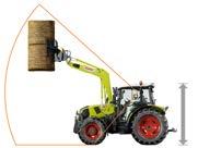 CLAAS-frontlastaren på ARION 400 manövrerar du med multifunktionsspaken som är integrerad i armstödet som standard.