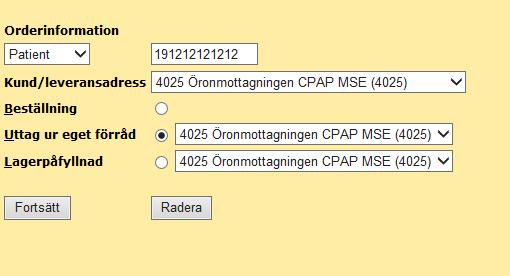4(23) Du kan behöva ändra Kund/leveransadress till 4025 ÖHN-mottagningen MSE, 4114 ÖHN-mottagningen KSK, 4125 ÖHN-mottagningen NLN, 4188 Hörsel- och